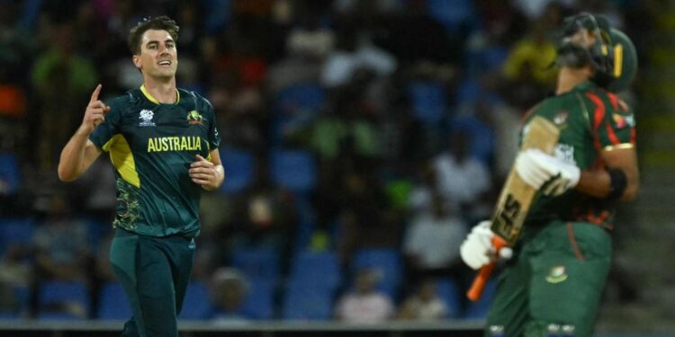 Australia defeats Bangladesh in T20 World Cup thanks to a hat-trick from Pat Cummins