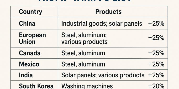 Trump tariffs list: See all the tariffs by country