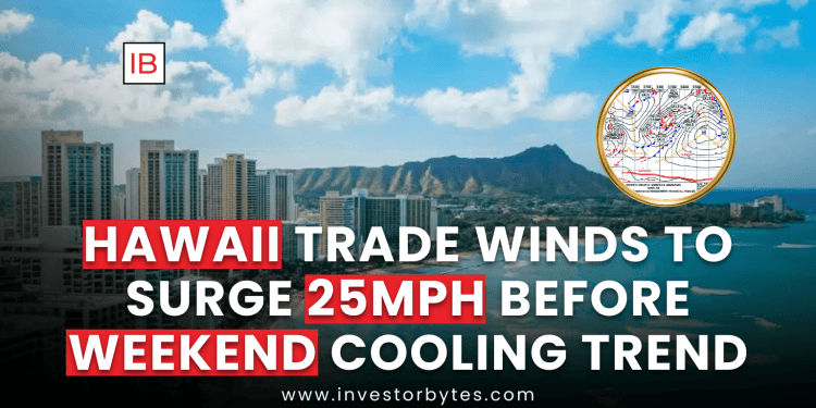 Hawaii Trade Winds to Surge 25MPH Before Weekend Cooling Trend