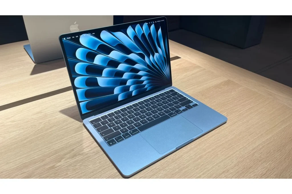 The sleek silver Apple MacBook Air 13-Inch (M5) showcasing its vibrant display, a top contender among the Best Student Laptops for productivity and portability.