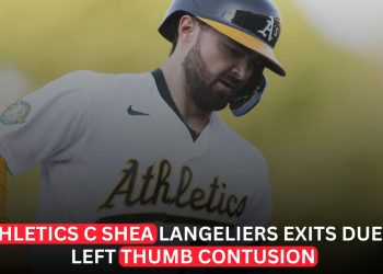 Athletics Catcher Shea Langeliers Exits With Left Thumb Injury