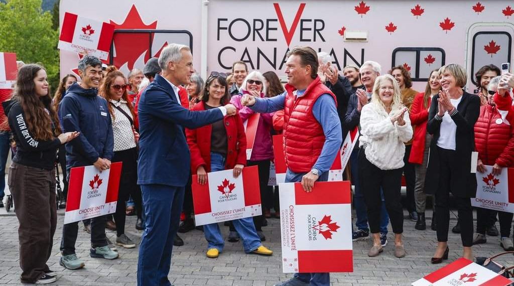 Mark Carney meets with ‘Forever Canadian’ campaigners in Banff